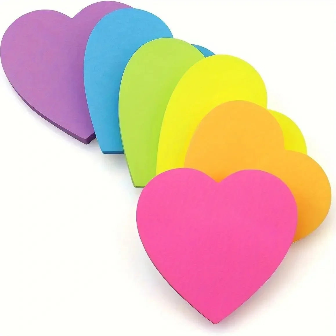 8 Colours 240pcs Heart Shaped Sticky Note Love Horizontal Line Fluorescent Colour Sticker Note Book Creative Student Supplies